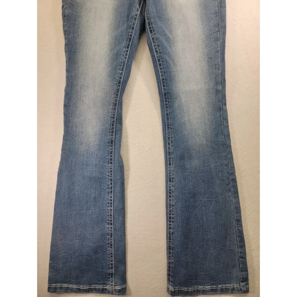 Ninth Hall Alyssia Embroidered Rose Flame Rhinestone Jeans Bootcut NWOT Sz‎ 6